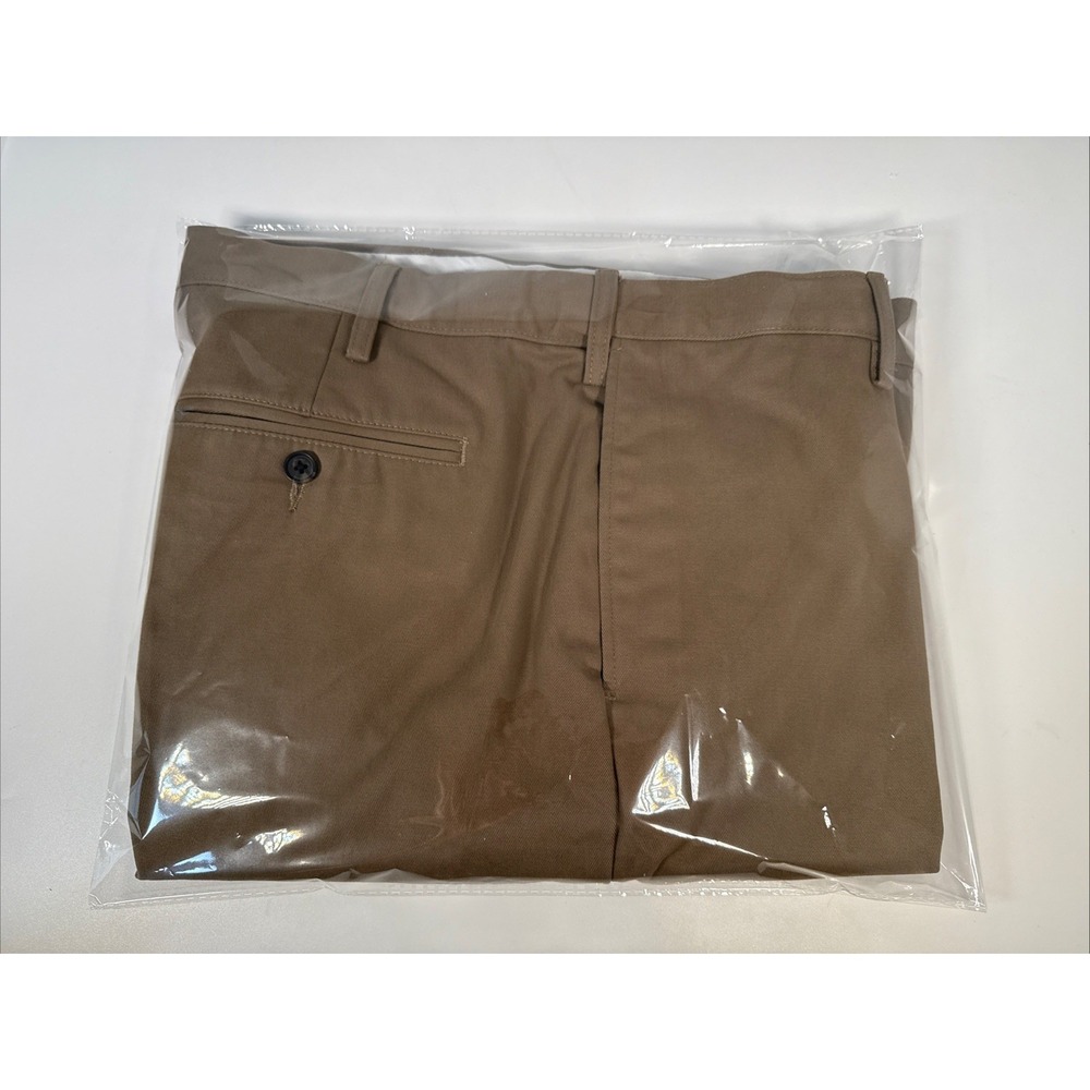 Land's End Traditional Fit Straight Leg Dress Pants Men's 36 Khaki Flat Front - Picture 12 of 12